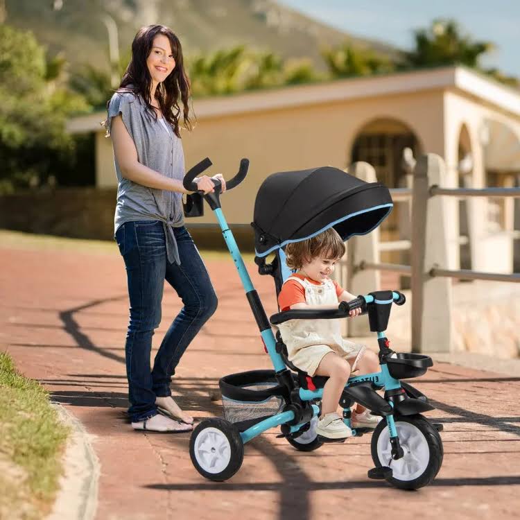 7-in-1 Detachable Baby Stroller with Canopy and Safety Harness