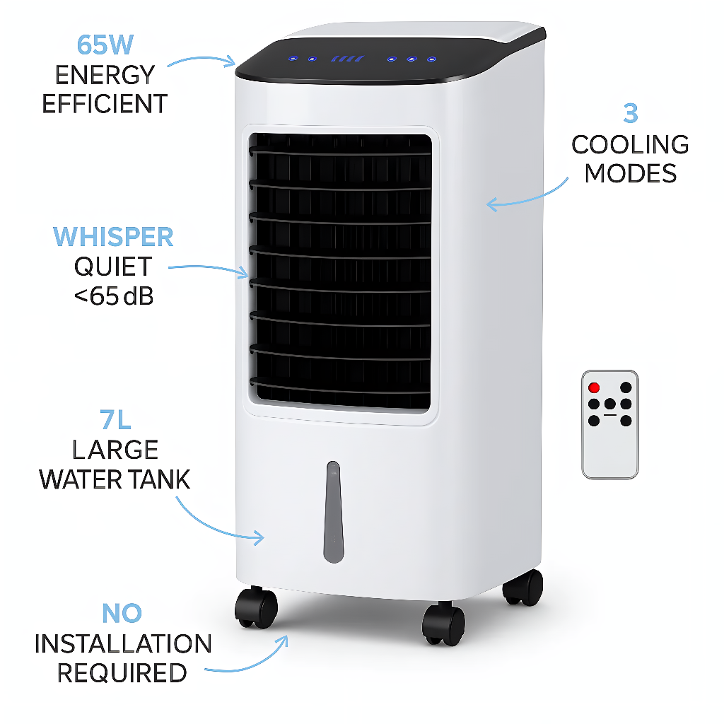 Frostenix™ Best Portable Air Conditioner Stand Up Room Cooler Indoor AC Unit (Windowless) for Bedroom, Home & Office