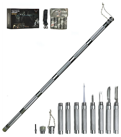 Tactical Walking Stick - Hiking Survival Staff